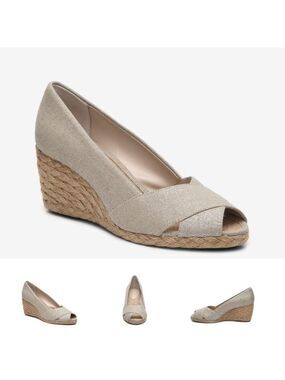 Adrienne Vittadini Bailee Glitter Wedge Pump 9.5